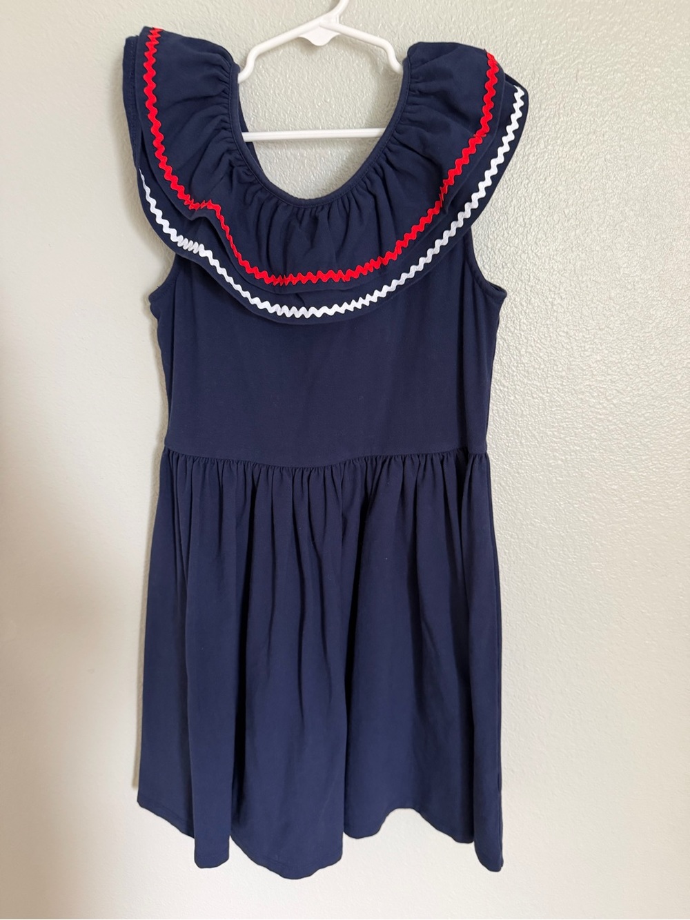 Janie and Jack Navy Dress with Red & White Trim